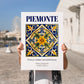 Piemonte (Piedmont), Italy – Travel Wall Decor, no-text version framed in wood