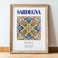 Sardegna (Sardinia), Italy – Travel Print, in wooden frame leaning on the floor