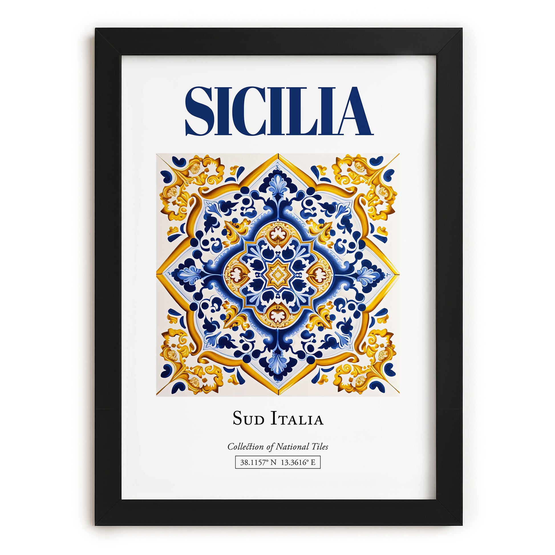 Sicilia (Sicily), Italy – Travel Wall Art, in sleek black frame