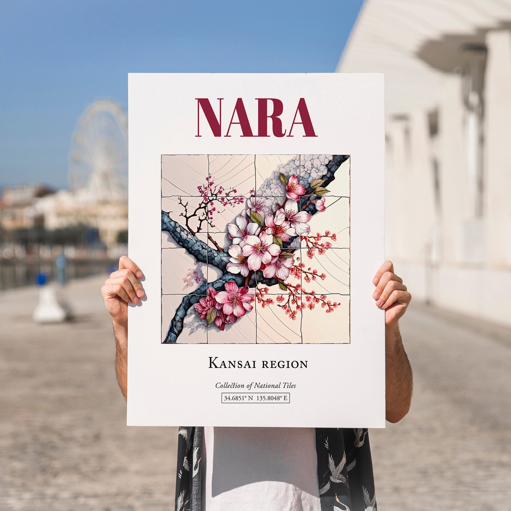 Nara, Japan – Wanderlust-Inspired Poster, no-text version framed in wood