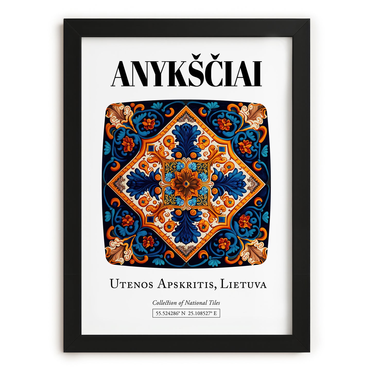 Anykščiai, Lithuania – Away From Home Poster, in sleek black frame
