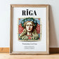 Riga, Latvia – Global Wall Art, in wooden frame leaning on the floor