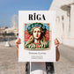 Riga, Latvia – Global Wall Art, no-text version framed in wood