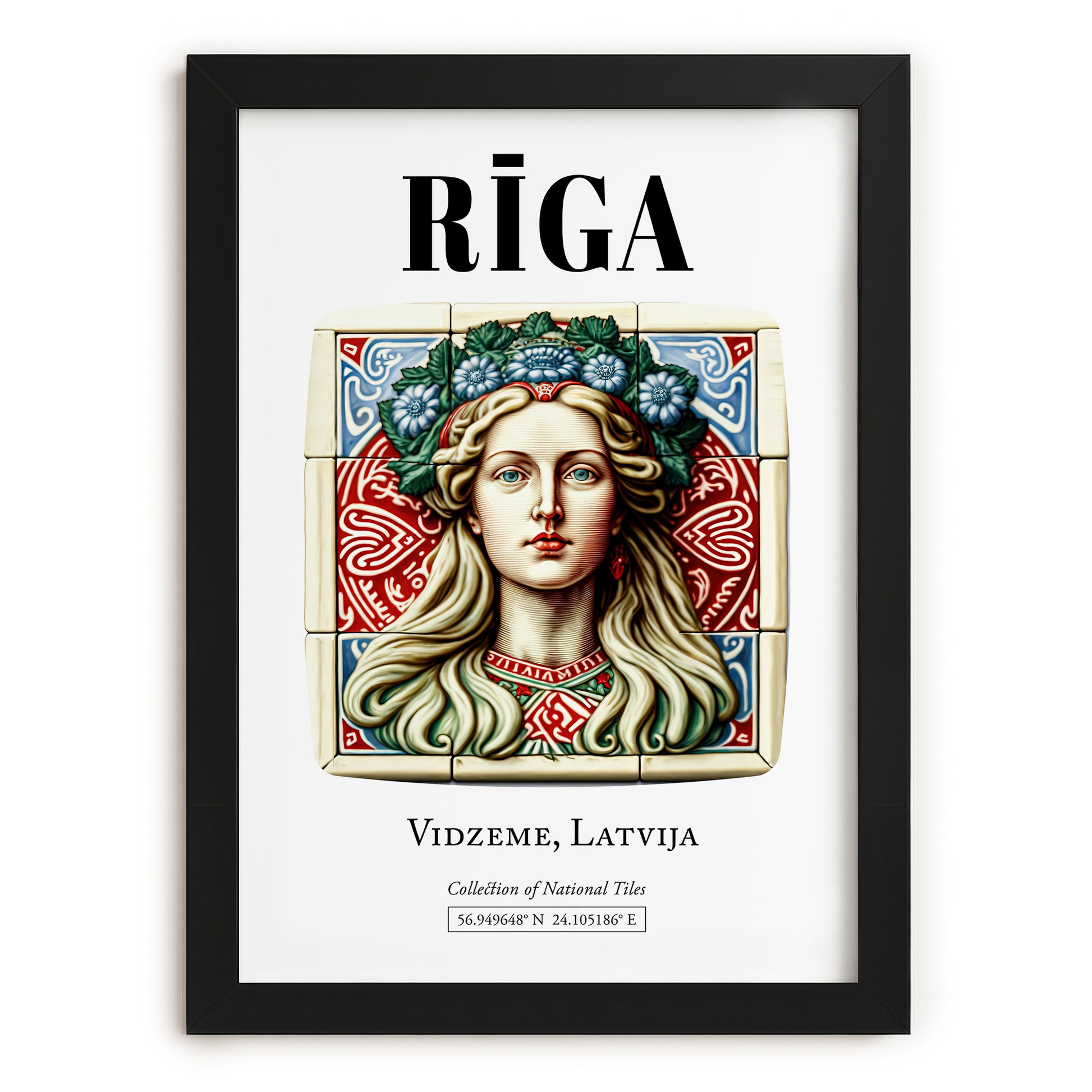 Riga, Latvia – Global Wall Art, in sleek black frame