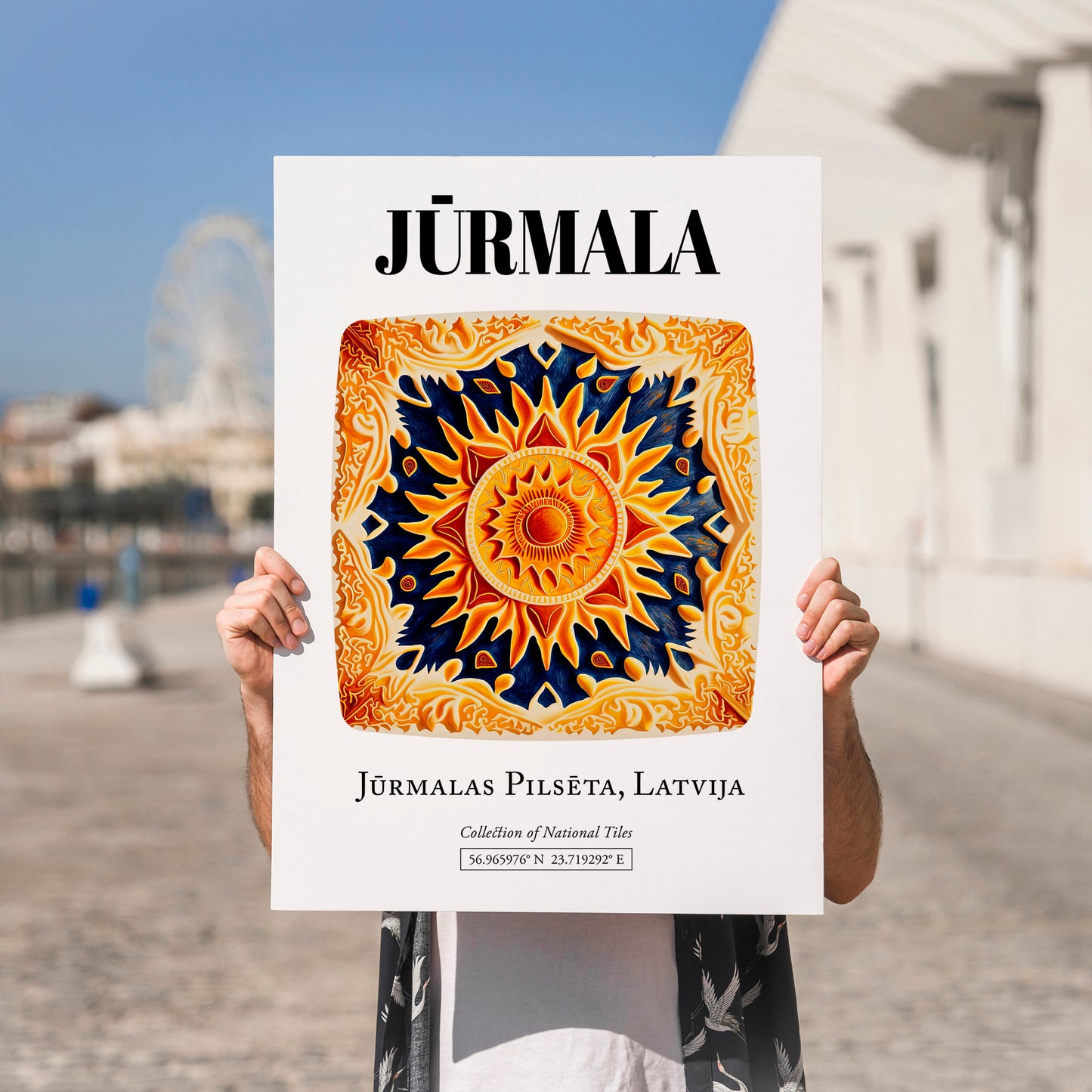 Jūrmala, Latvia – Travel Print, no-text version framed in wood