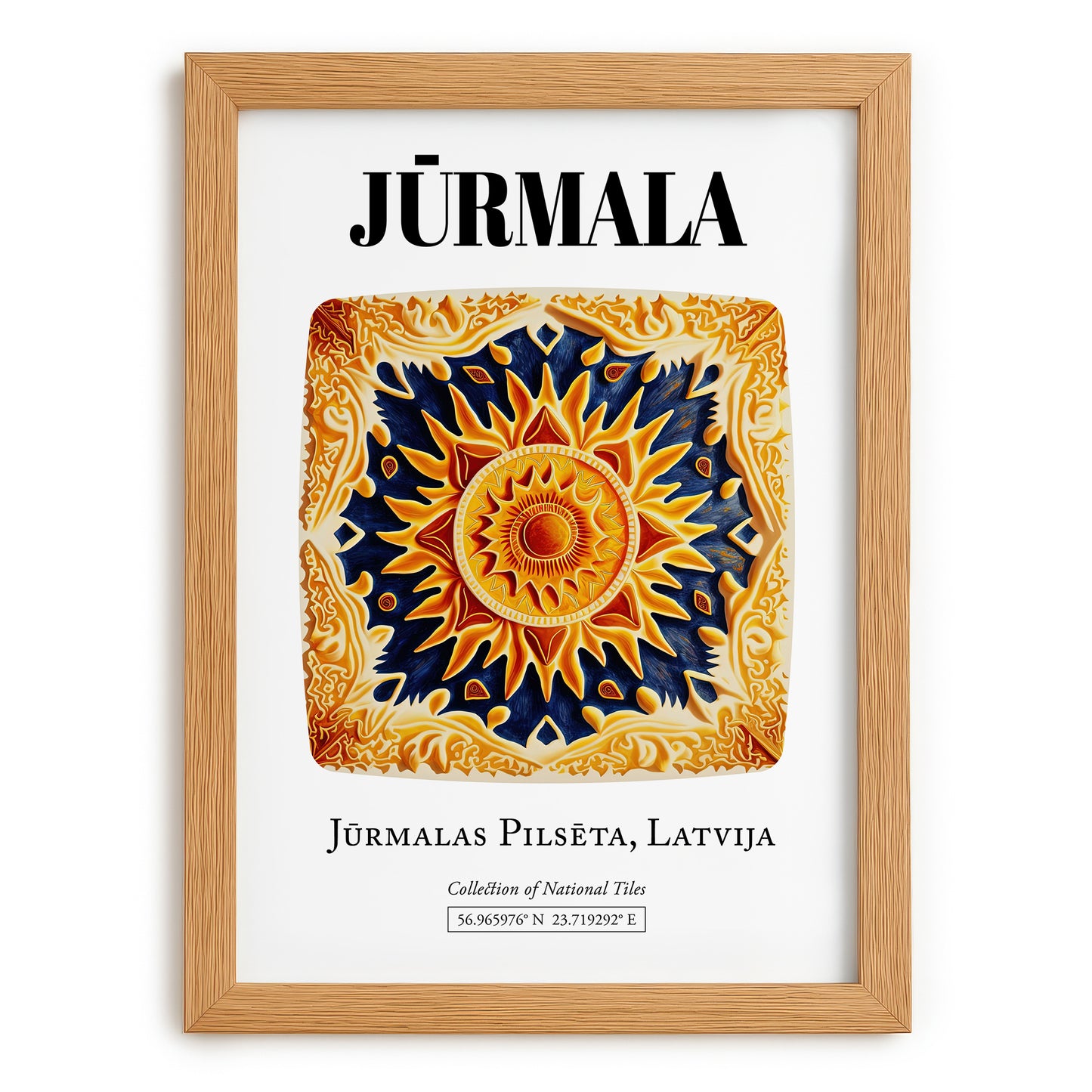 Jūrmala, Latvia – Travel Print, set in oak frame