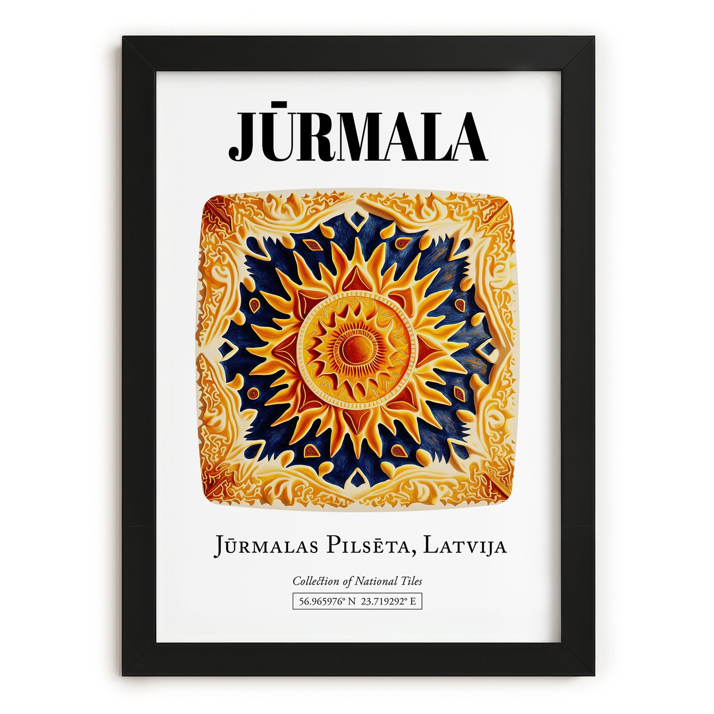 Jūrmala, Latvia – Travel Print, in sleek black frame