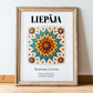 Liepāja, Latvia – National Pride Wall Decor, in wooden frame leaning on the floor