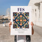 Fes, Morocco – Travel Poster, no-text version framed in wood