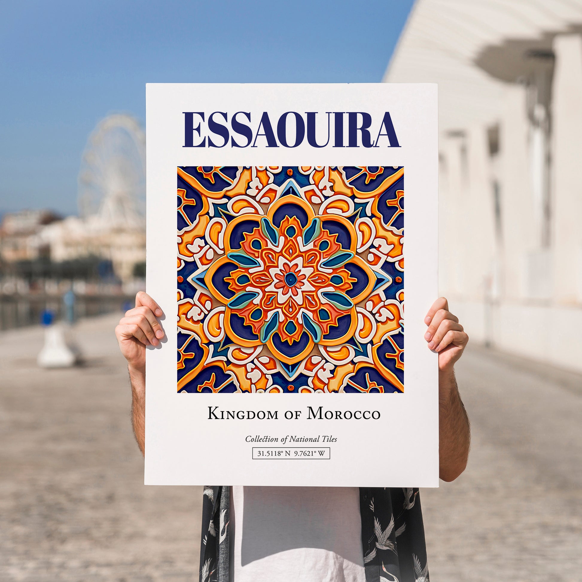 Essaouira, Morocco – Travel Wall Decor, no-text version framed in wood