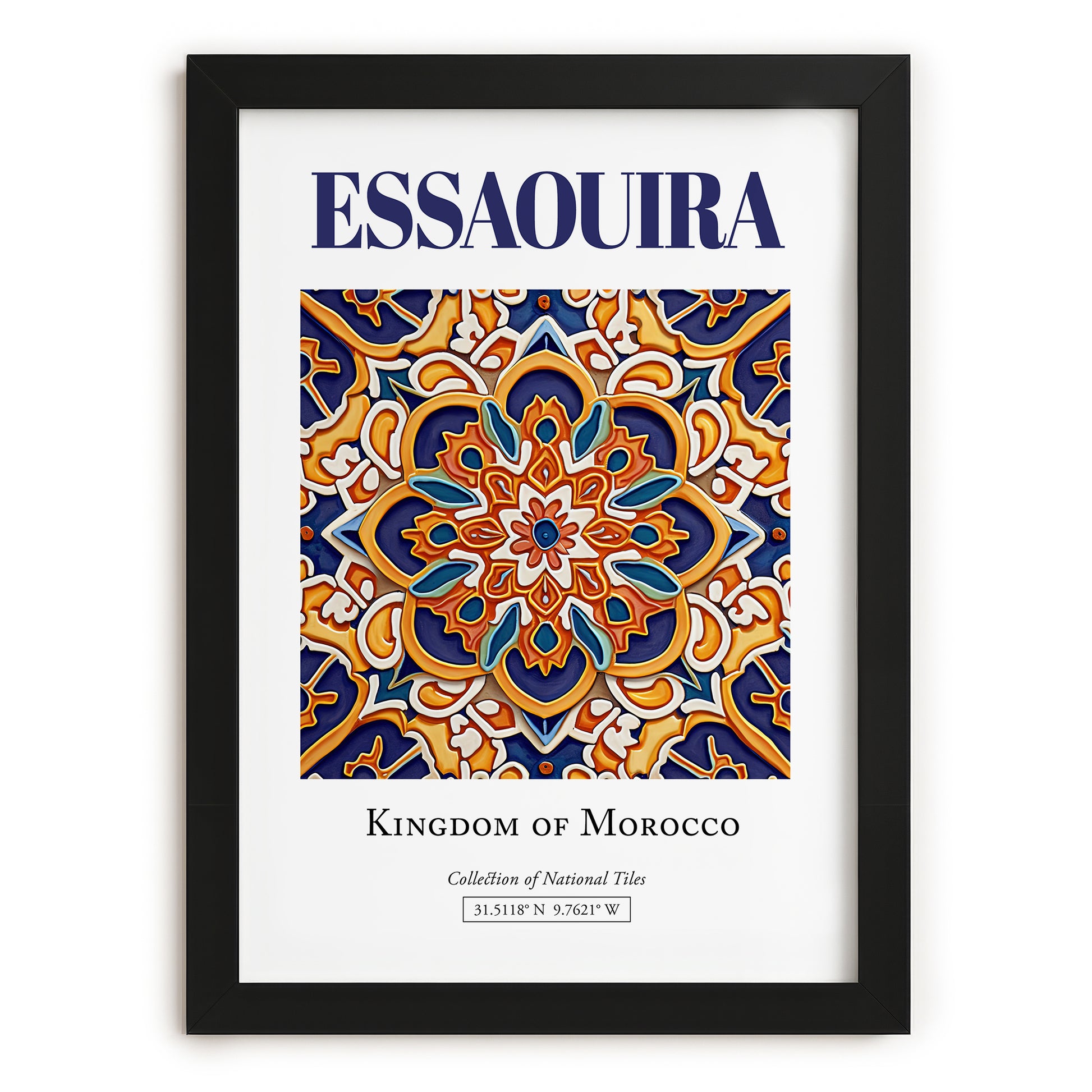 Essaouira, Morocco – Travel Wall Decor, in sleek black frame