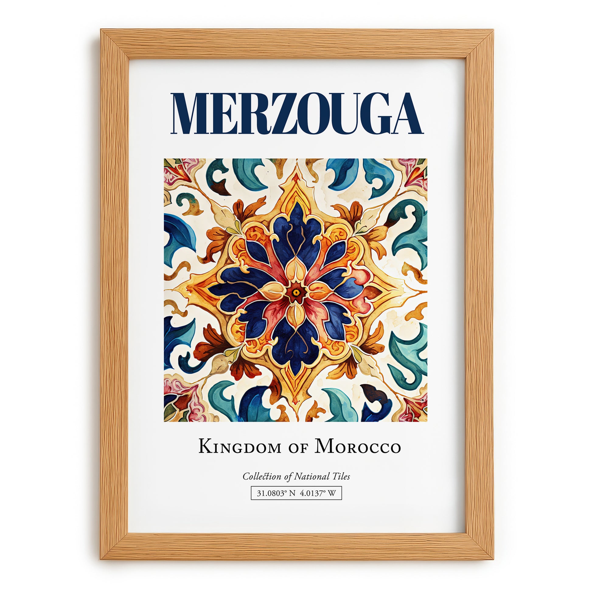 Merzouga, Morocco – Travel Wall Art, set in oak frame