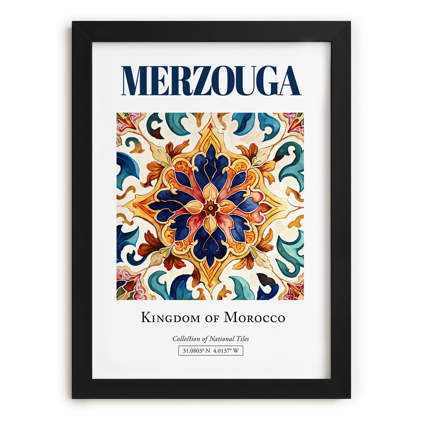 Merzouga, Morocco – Travel Wall Art, in sleek black frame