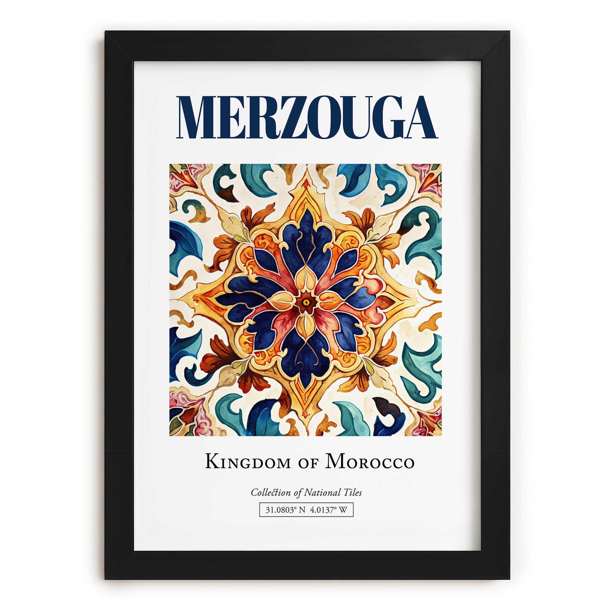 Merzouga, Morocco – Travel Wall Art, in sleek black frame