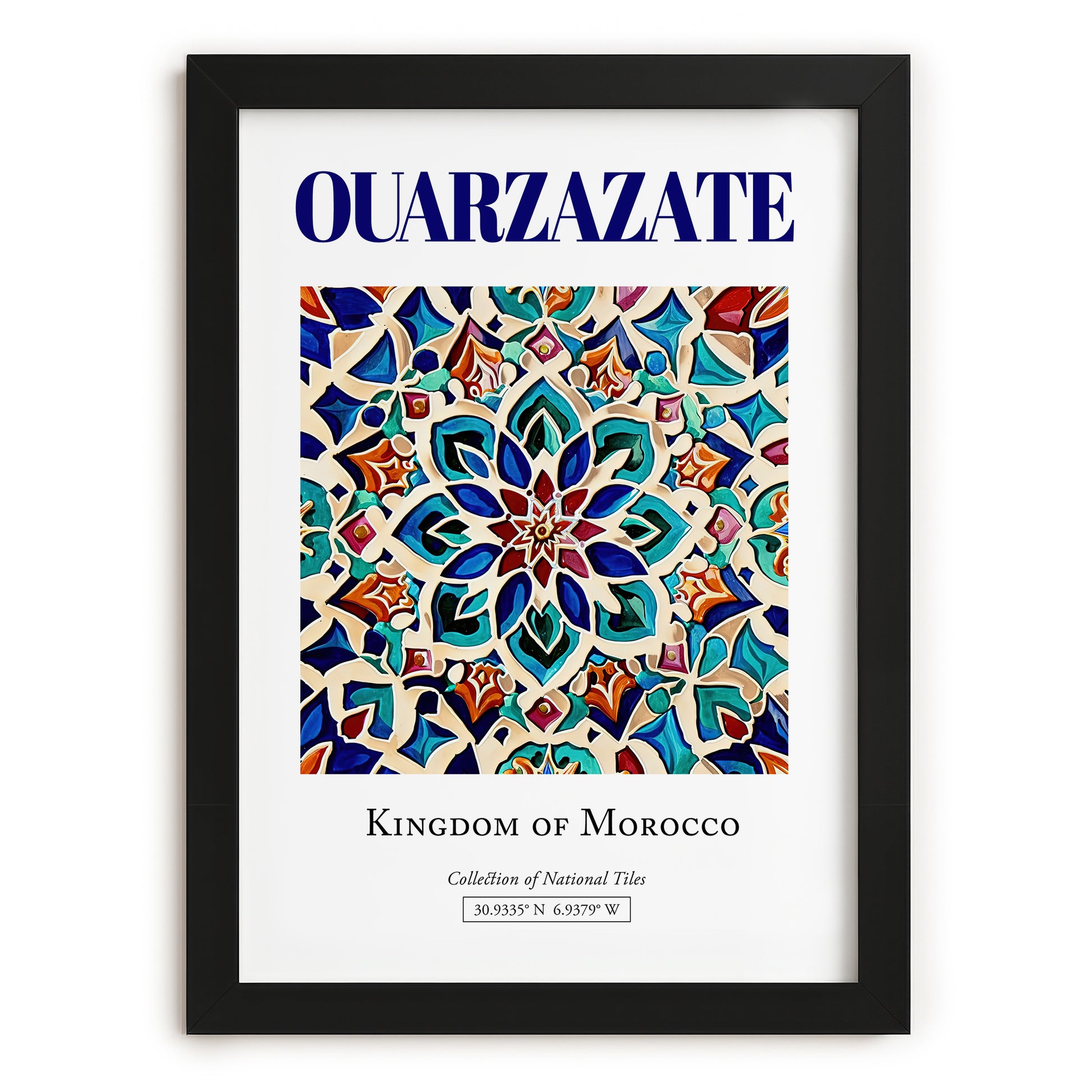 Ouarzazate, Morocco – Travel Wall Art, in sleek black frame