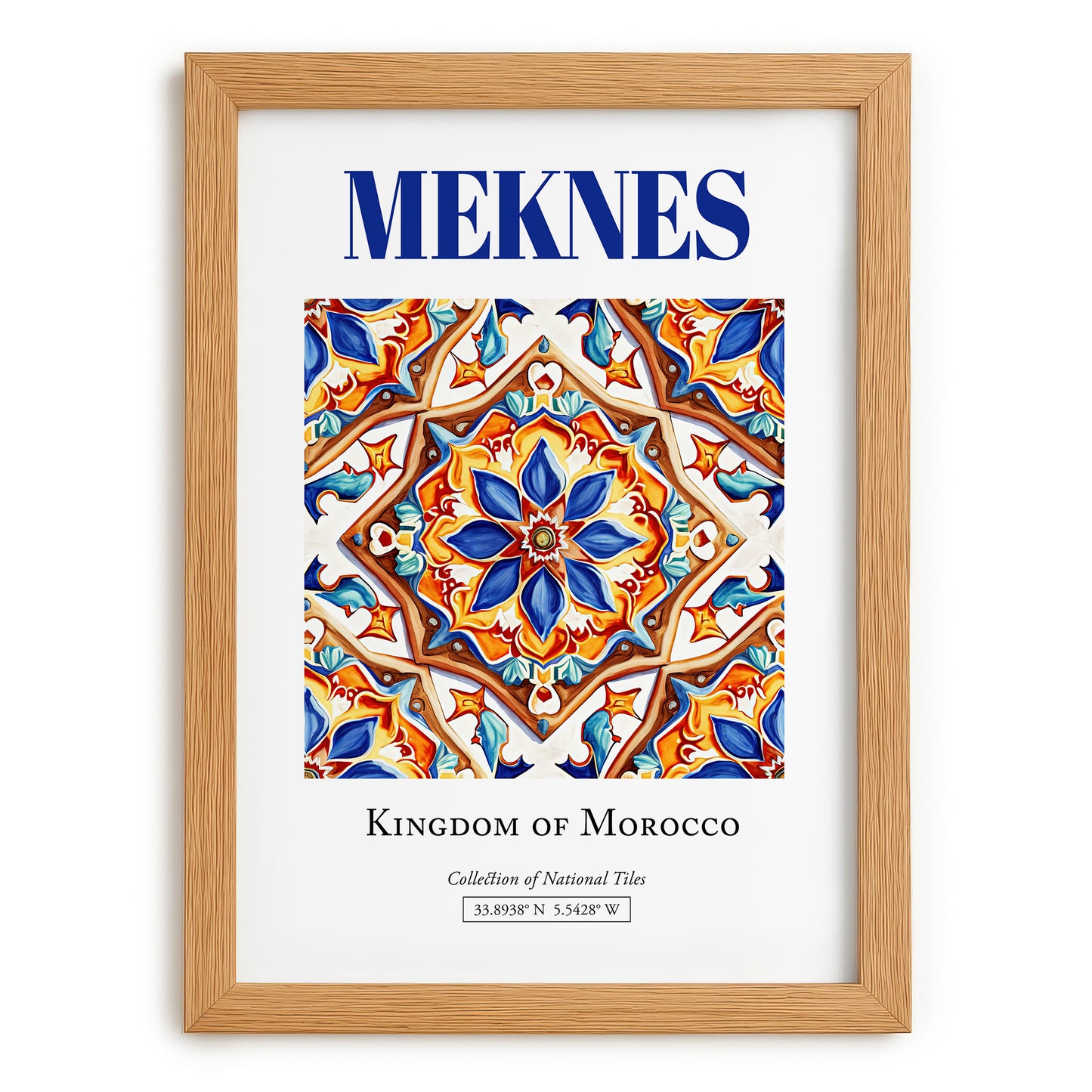 Meknes, Morocco – Travel Wall Decor, set in oak frame