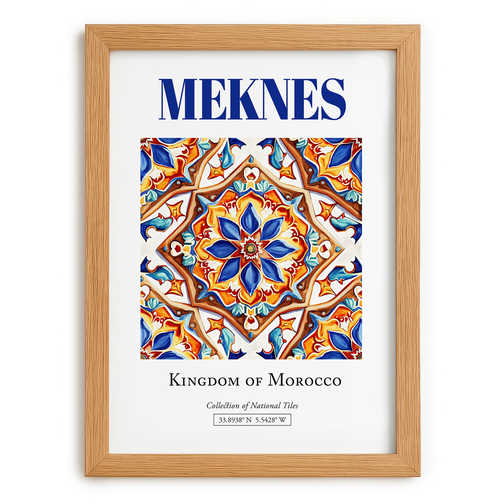 Meknes, Morocco – Travel Wall Decor, set in oak frame