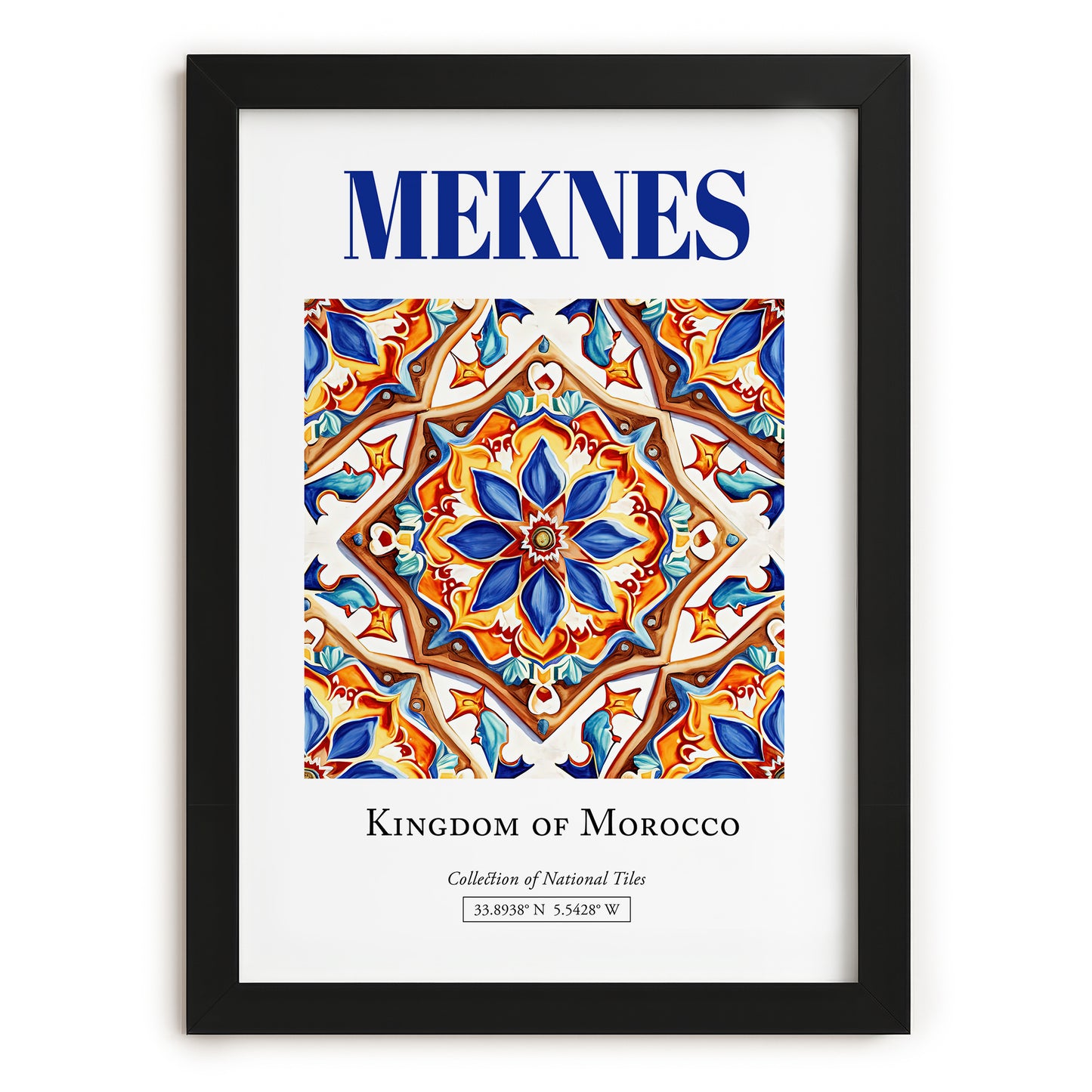Meknes, Morocco – Travel Wall Decor, in sleek black frame