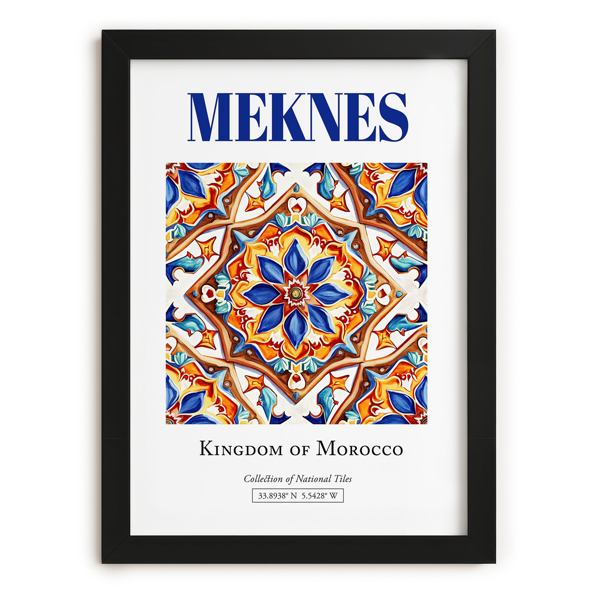 Meknes, Morocco – Travel Wall Decor, in sleek black frame