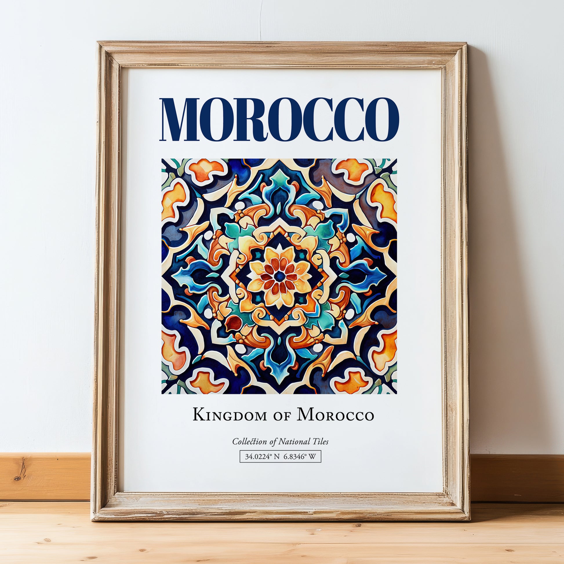 Morocco, Morocco – Wanderlust Wall Decor, in wooden frame leaning on the floor