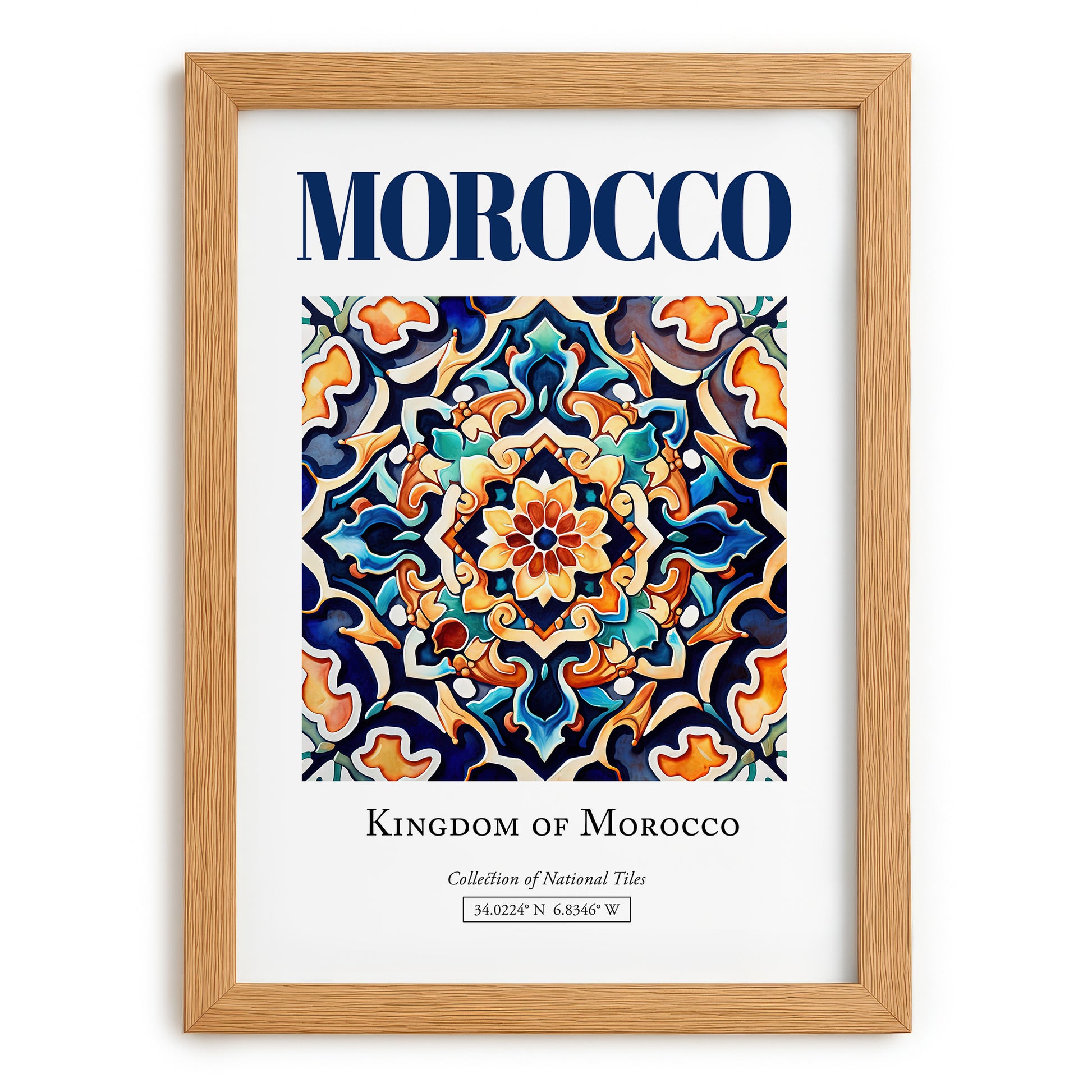 Morocco, Morocco – Wanderlust Wall Decor, set in oak frame