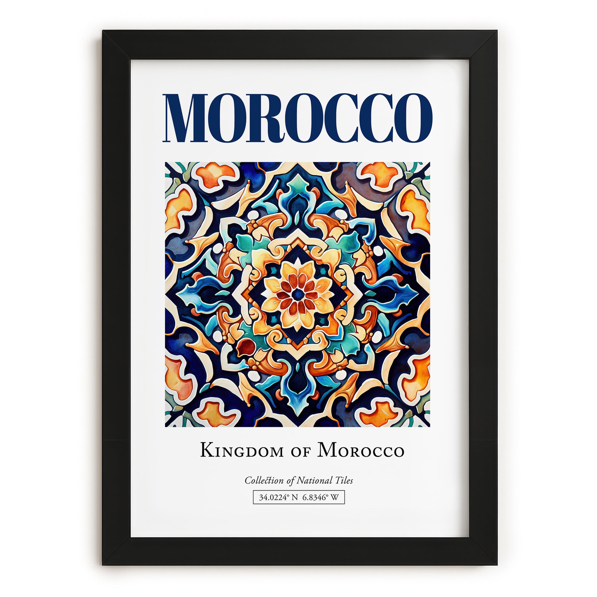 Morocco, Morocco – Wanderlust Wall Decor, in sleek black frame
