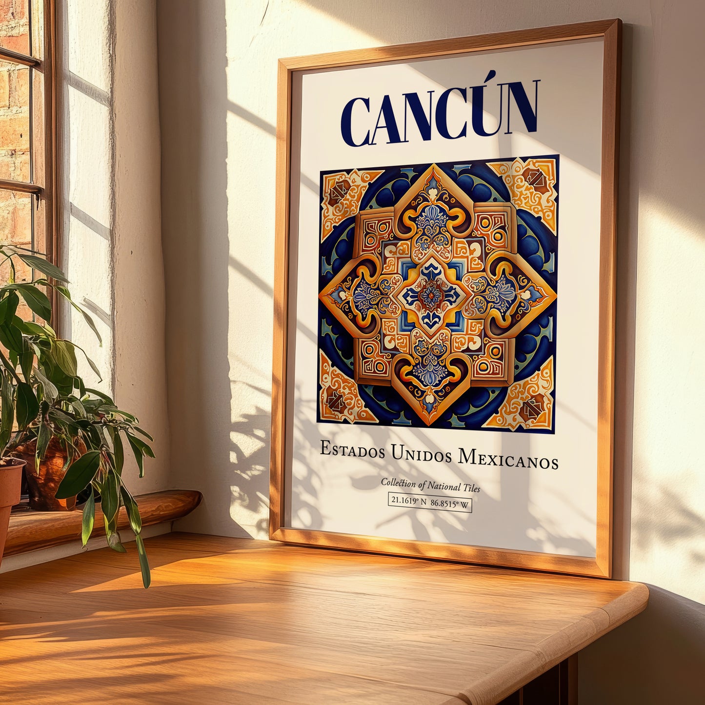 Cancún, Mexico – Travel Poster, clean layout with no caption