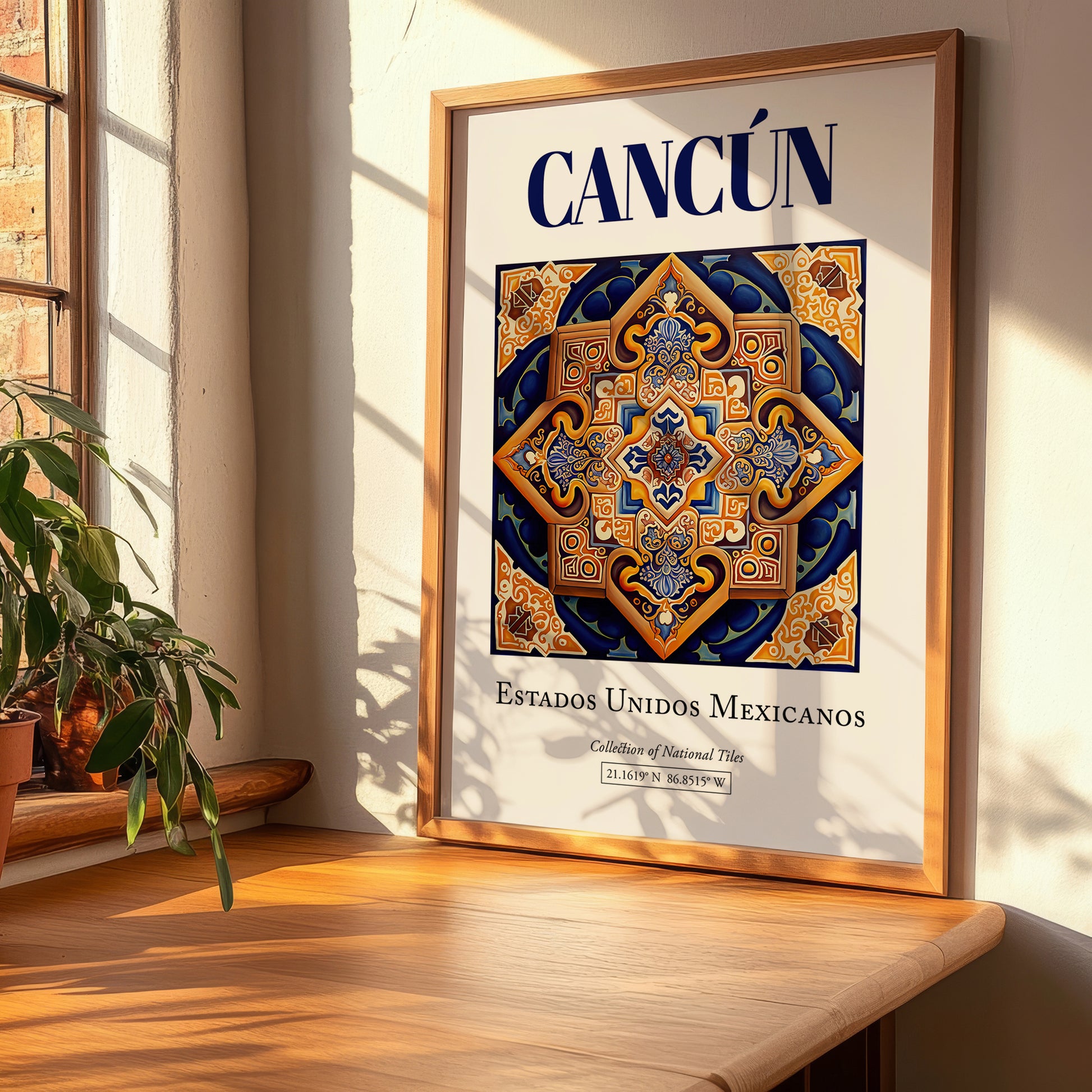 Cancún, Mexico – Travel Poster, clean layout with no caption