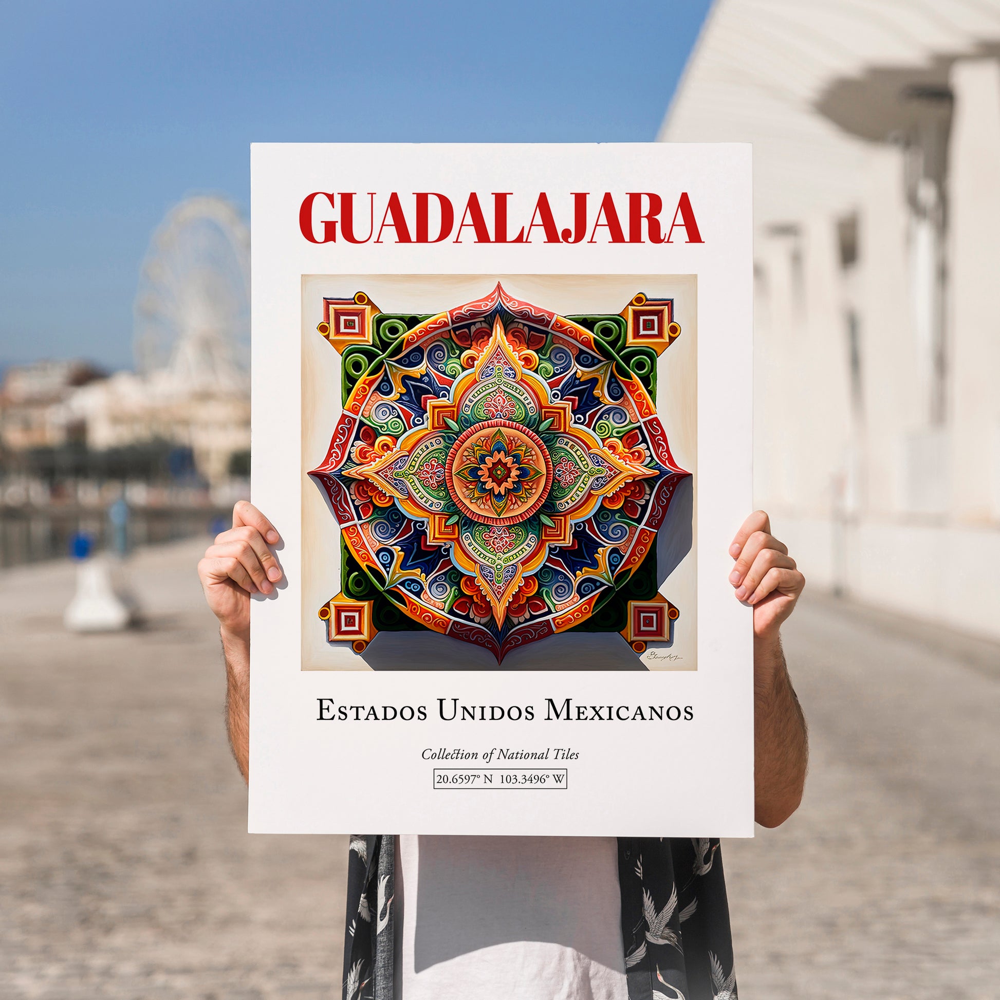 Guadalajara, Mexico – Travel Poster, no-text version framed in wood