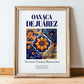 Oaxaca de Juárez, Mexico – Travel Print, in wooden frame leaning on the floor