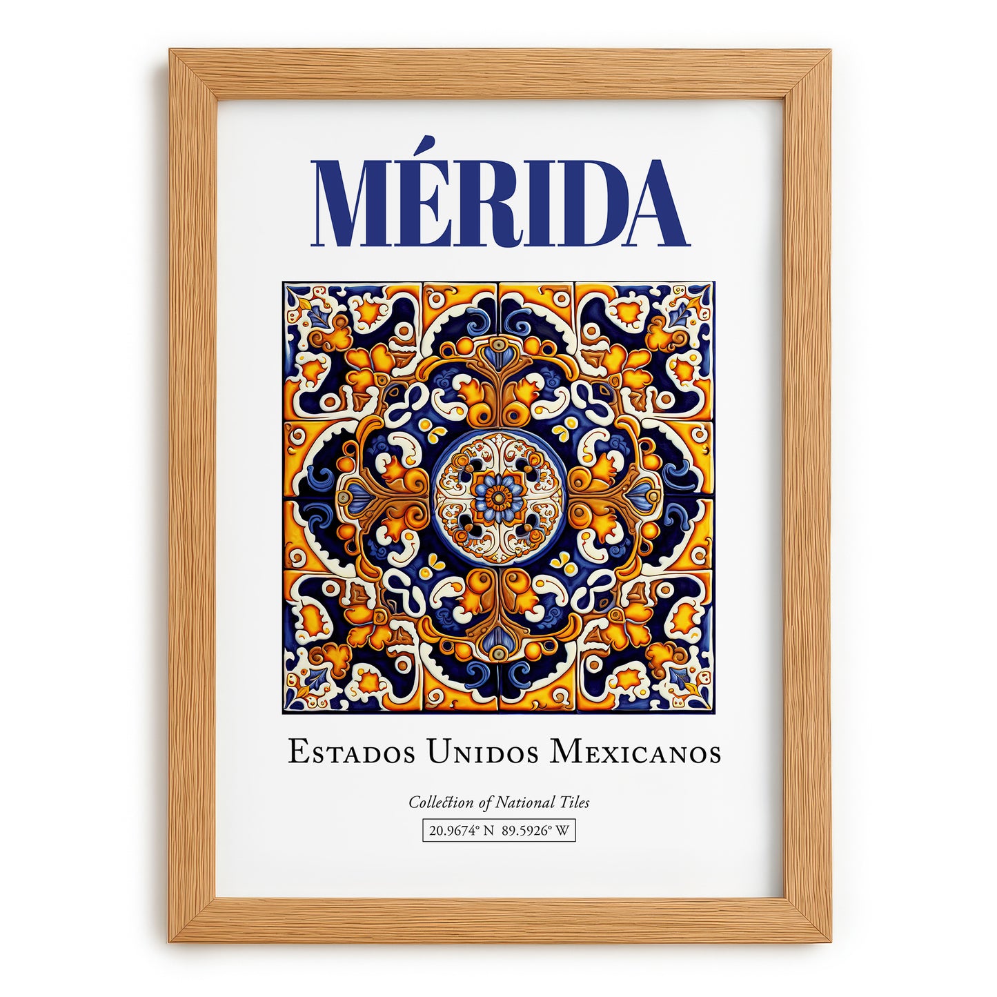 Mérida, Mexico – Global Wall Art, set in oak frame
