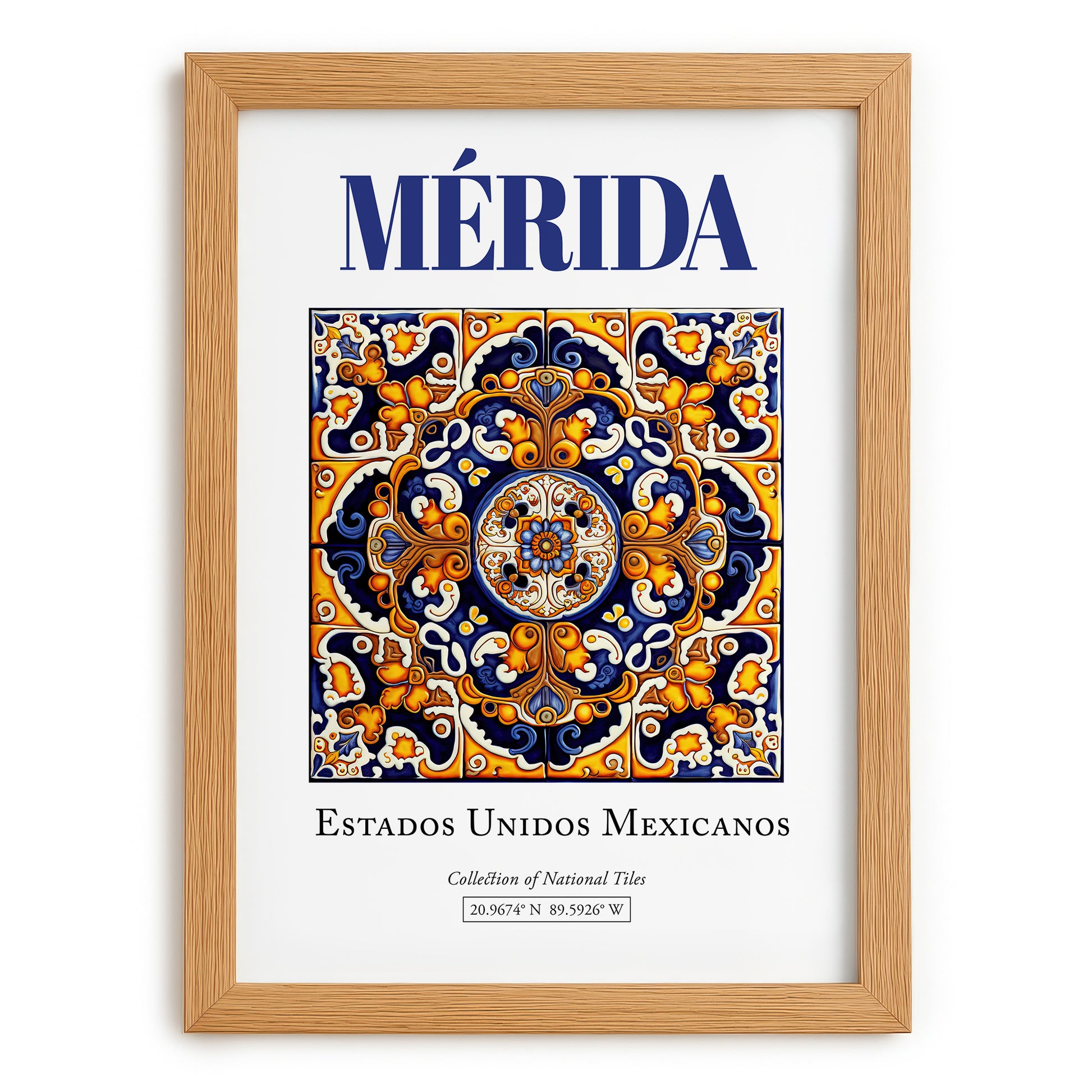 Mérida, Mexico – Global Wall Art, set in oak frame
