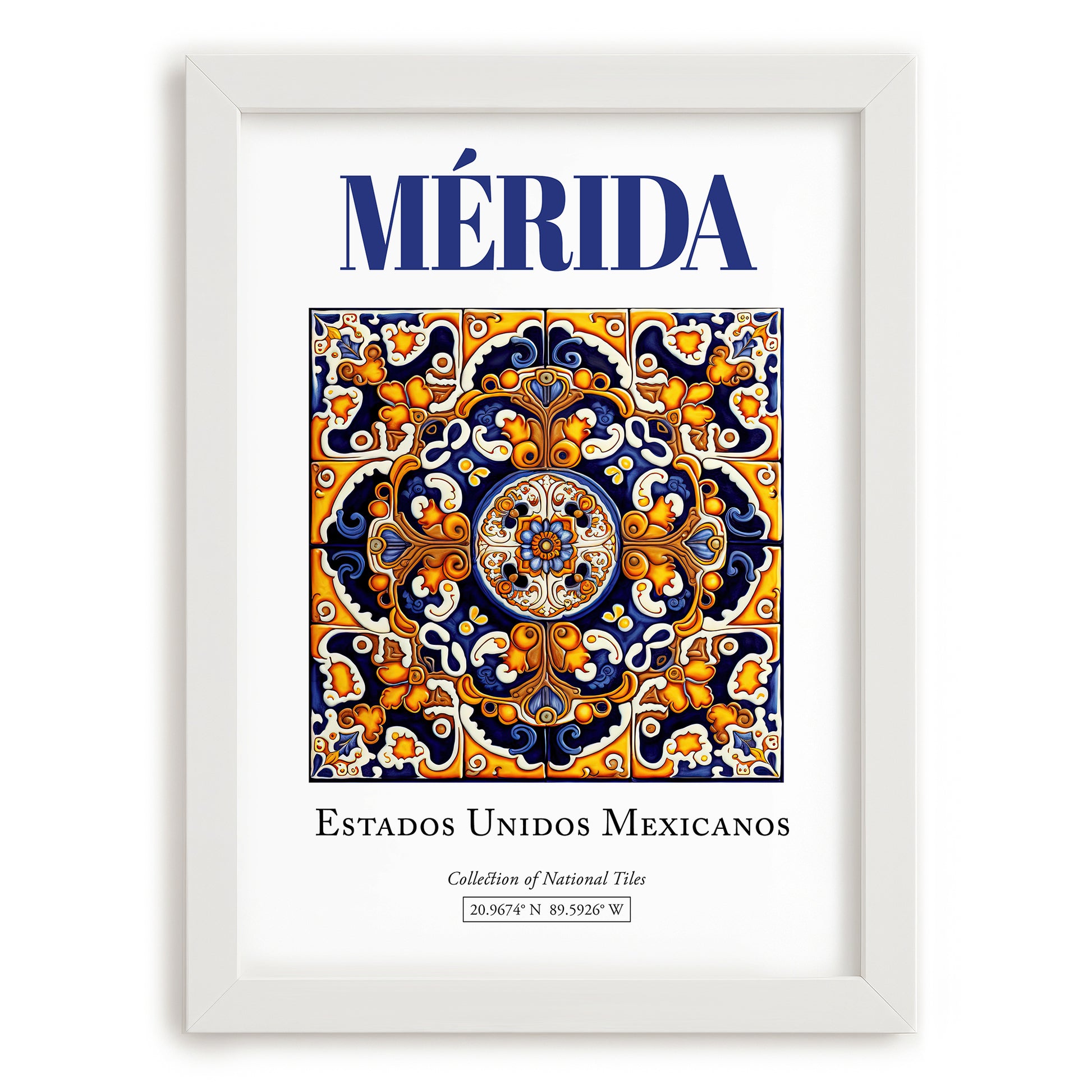 Mérida, Mexico – Global Wall Art, placed in minimal white frame