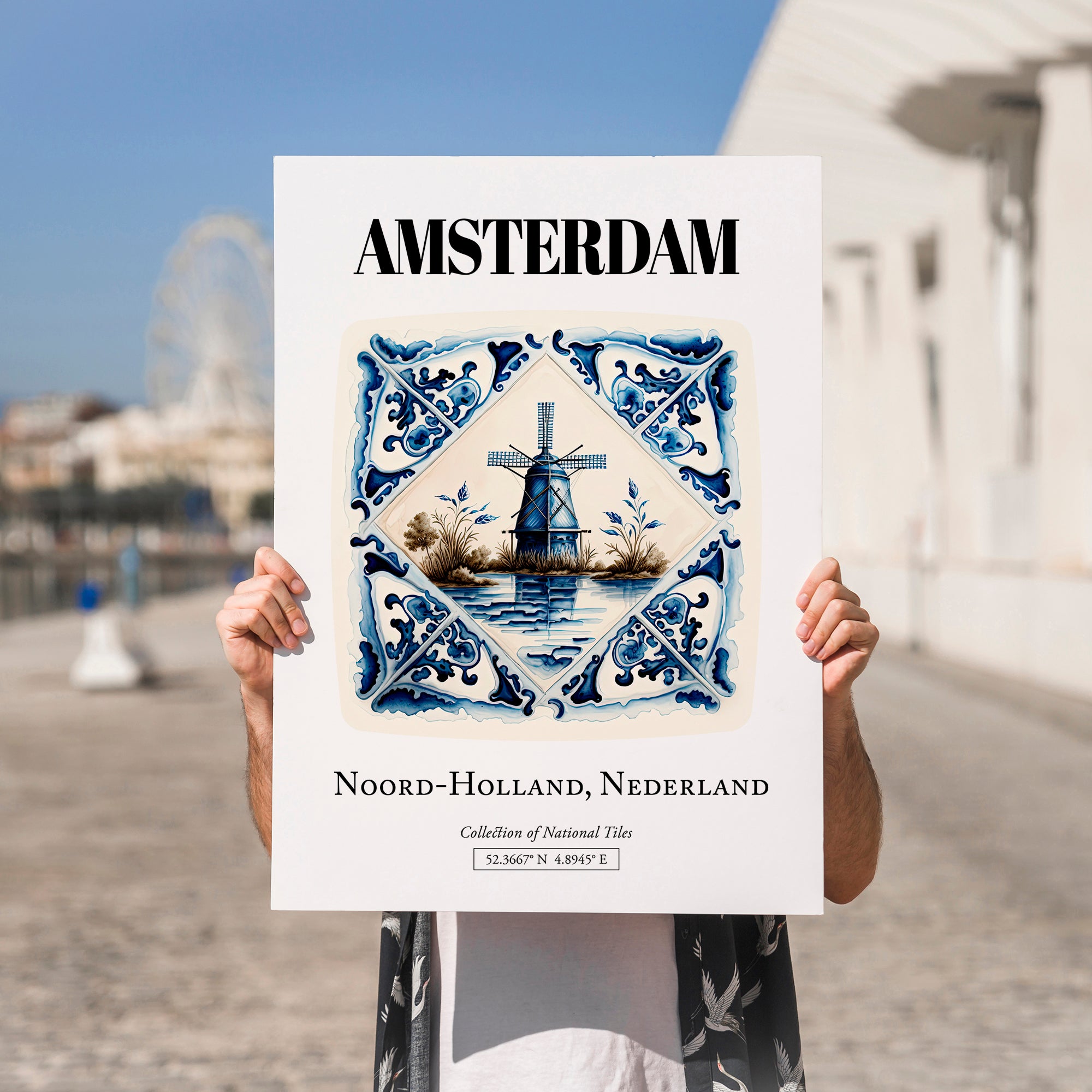 Amsterdam, Netherlands – Travel Wall Decor, no-text version framed in wood