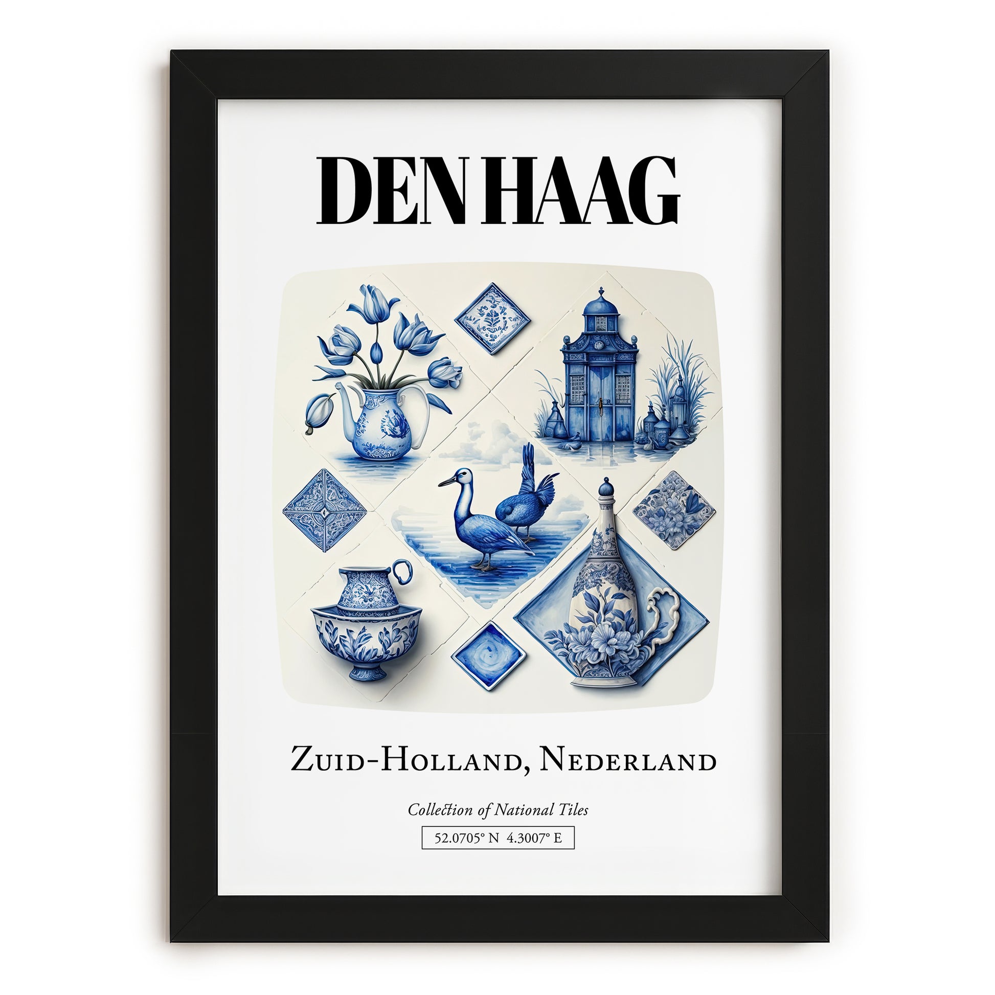 Den Haag, Netherlands – World Travel Art, in sleek black frame