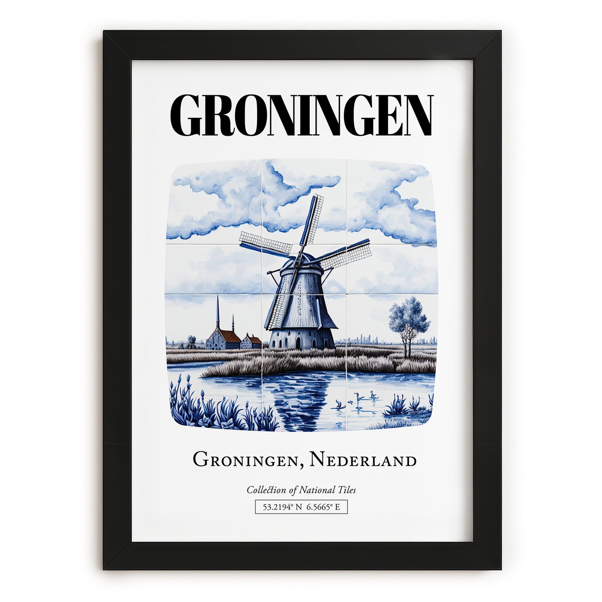 Groningen, Netherlands – Travel Poster, in sleek black frame