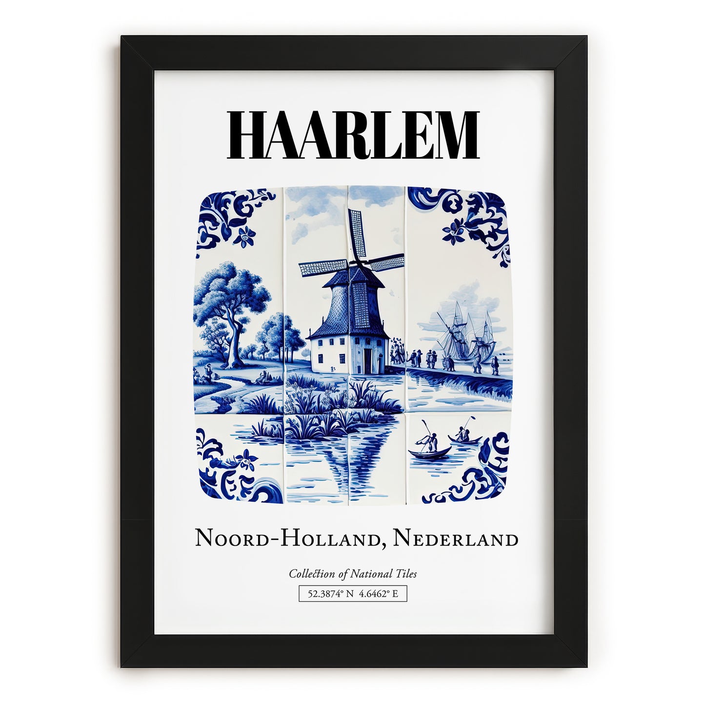 Haarlem, Netherlands – Travel Print, in sleek black frame