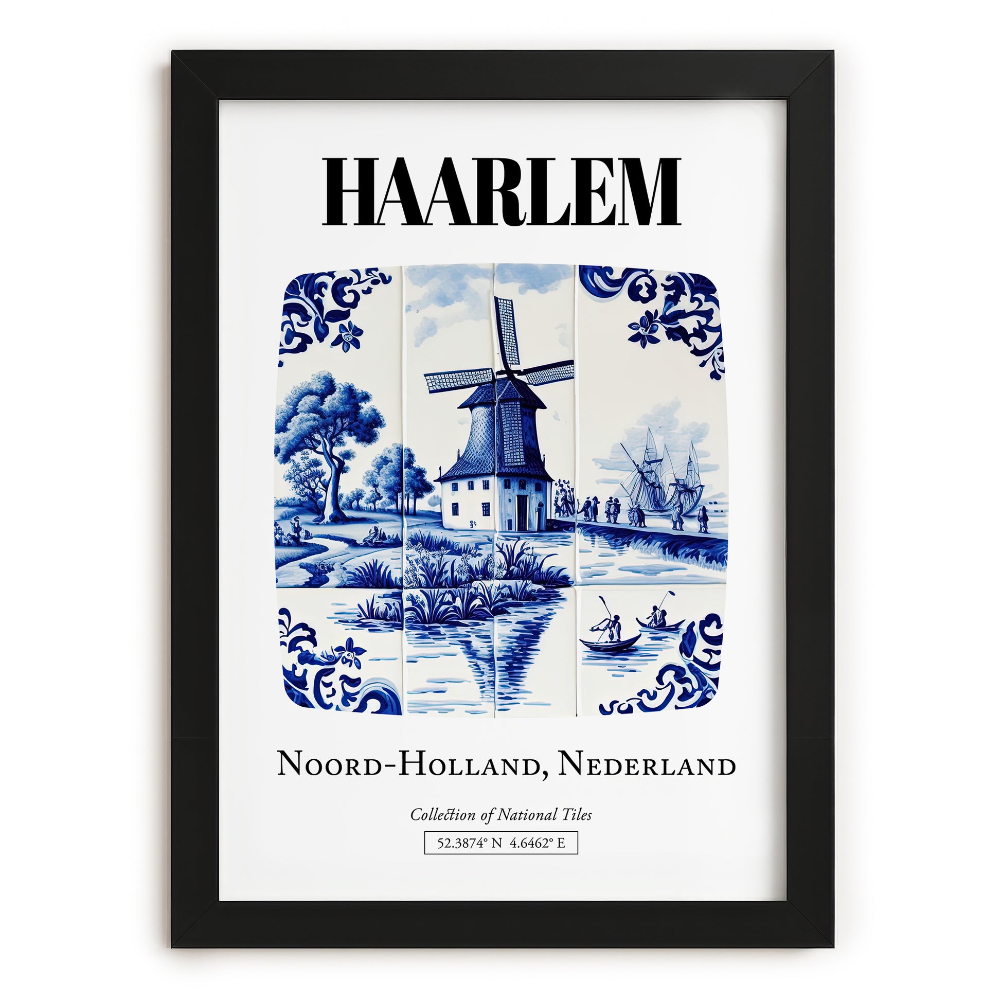 Haarlem, Netherlands – Travel Print, in sleek black frame