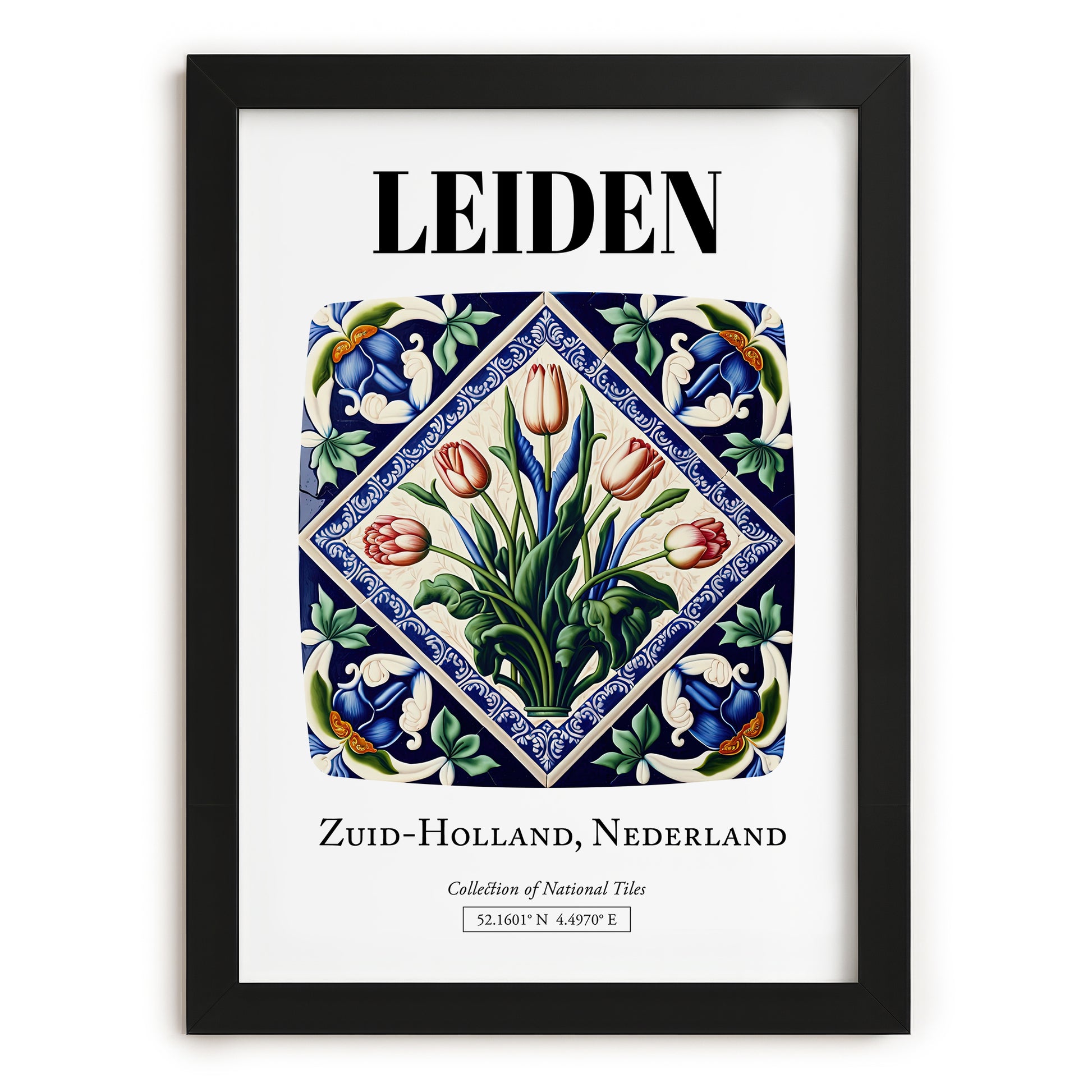 Leiden, Netherlands – Travel Print, in sleek black frame