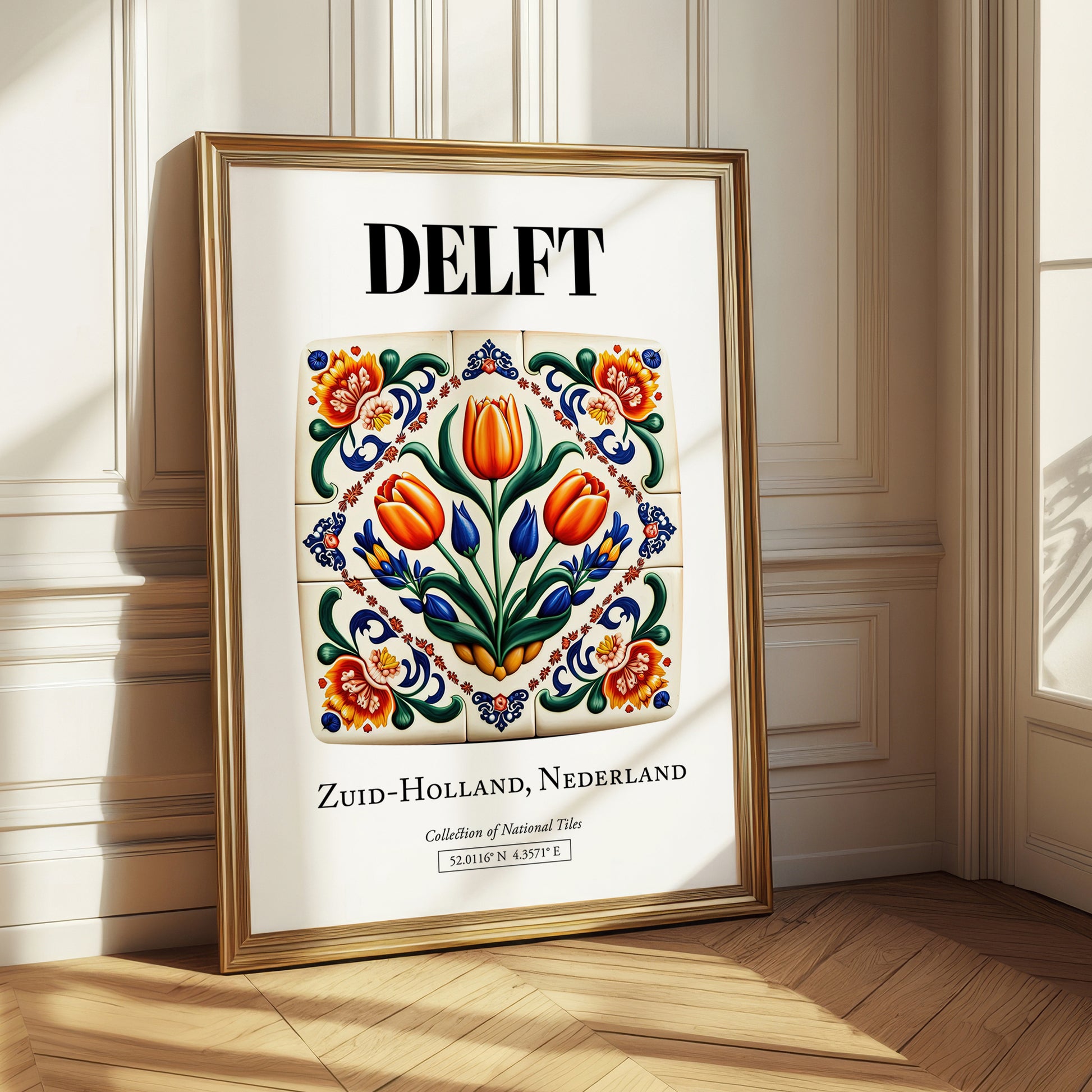 Delft, Netherlands – Country Culture Poster, styled in a charming Paris street view