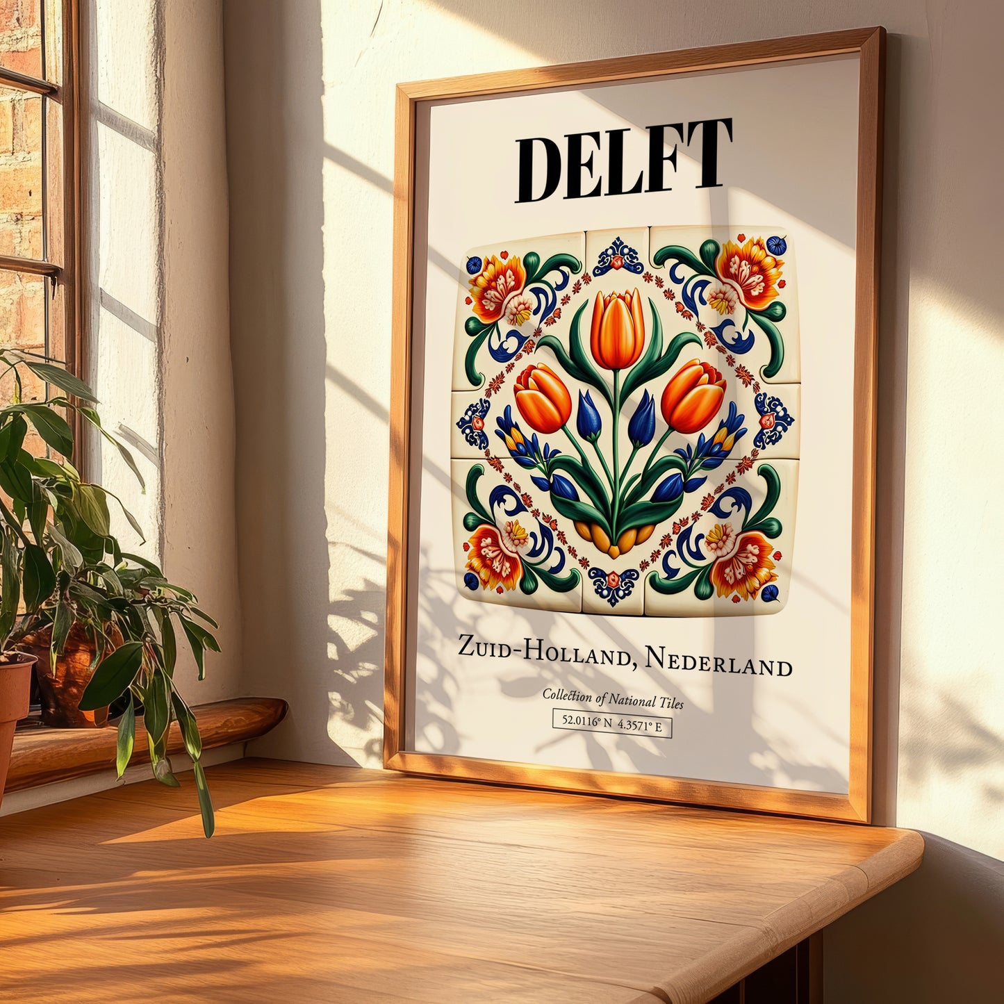 Delft, Netherlands – Country Culture Poster, clean layout with no caption