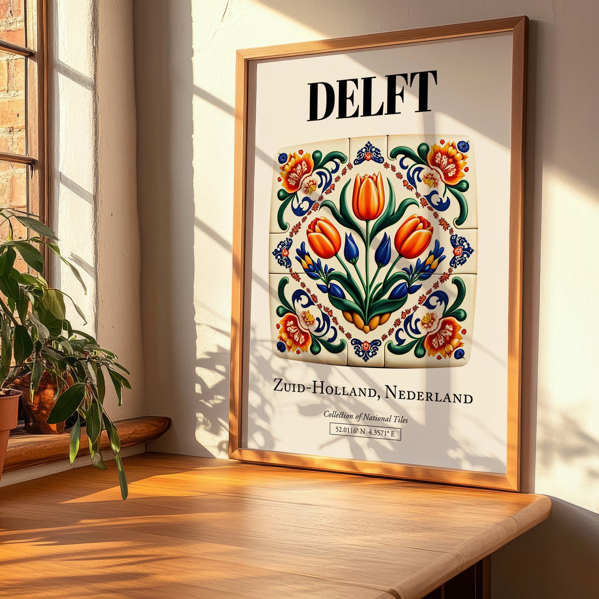 Delft, Netherlands – Country Culture Poster, clean layout with no caption