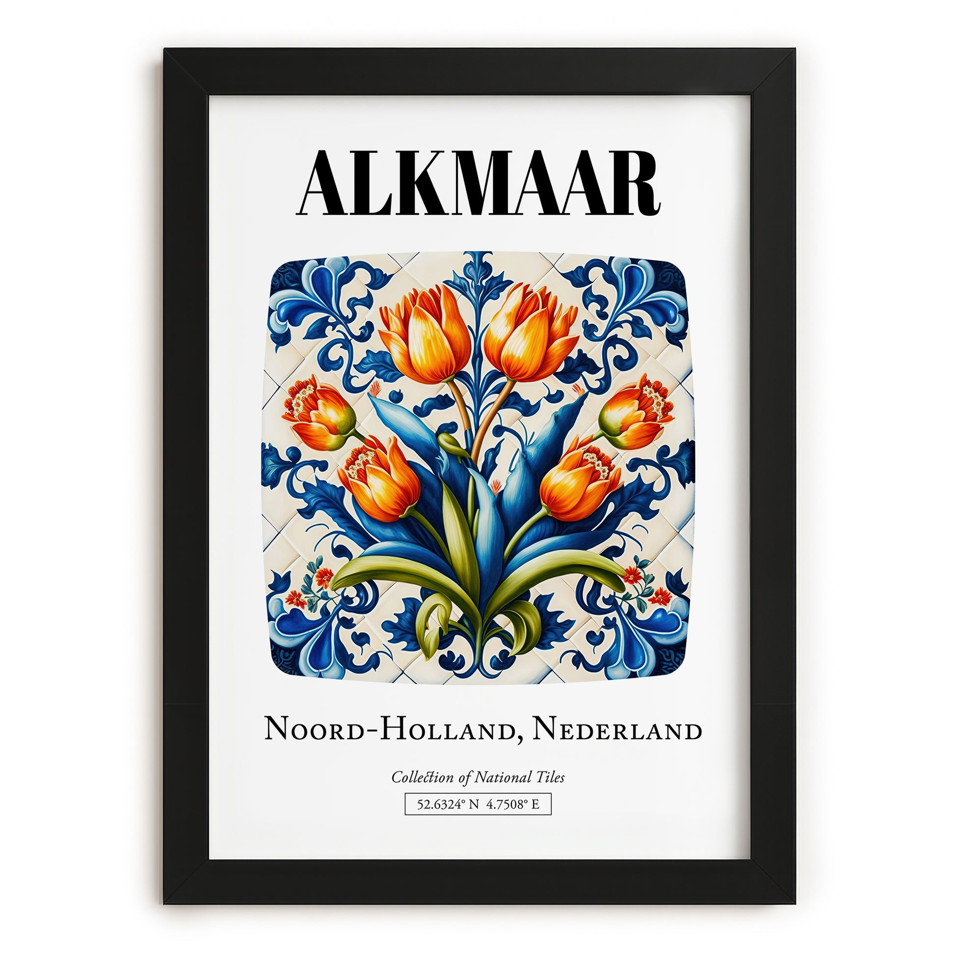 Alkmaar, Netherlands – Travel Destination Art, in sleek black frame