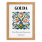 Gouda, Netherlands – Illustrated Travel Poster, set in oak frame