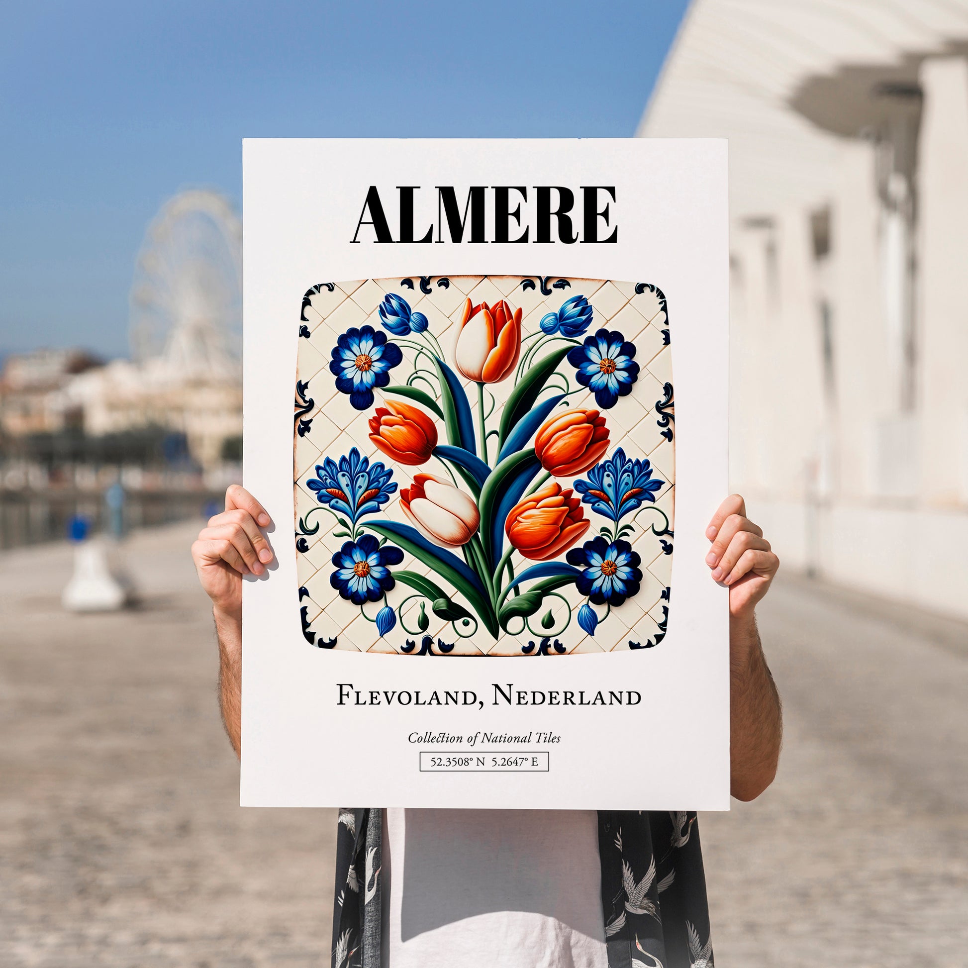 Almere, Netherlands – Travel Wall Decor, no-text version framed in wood
