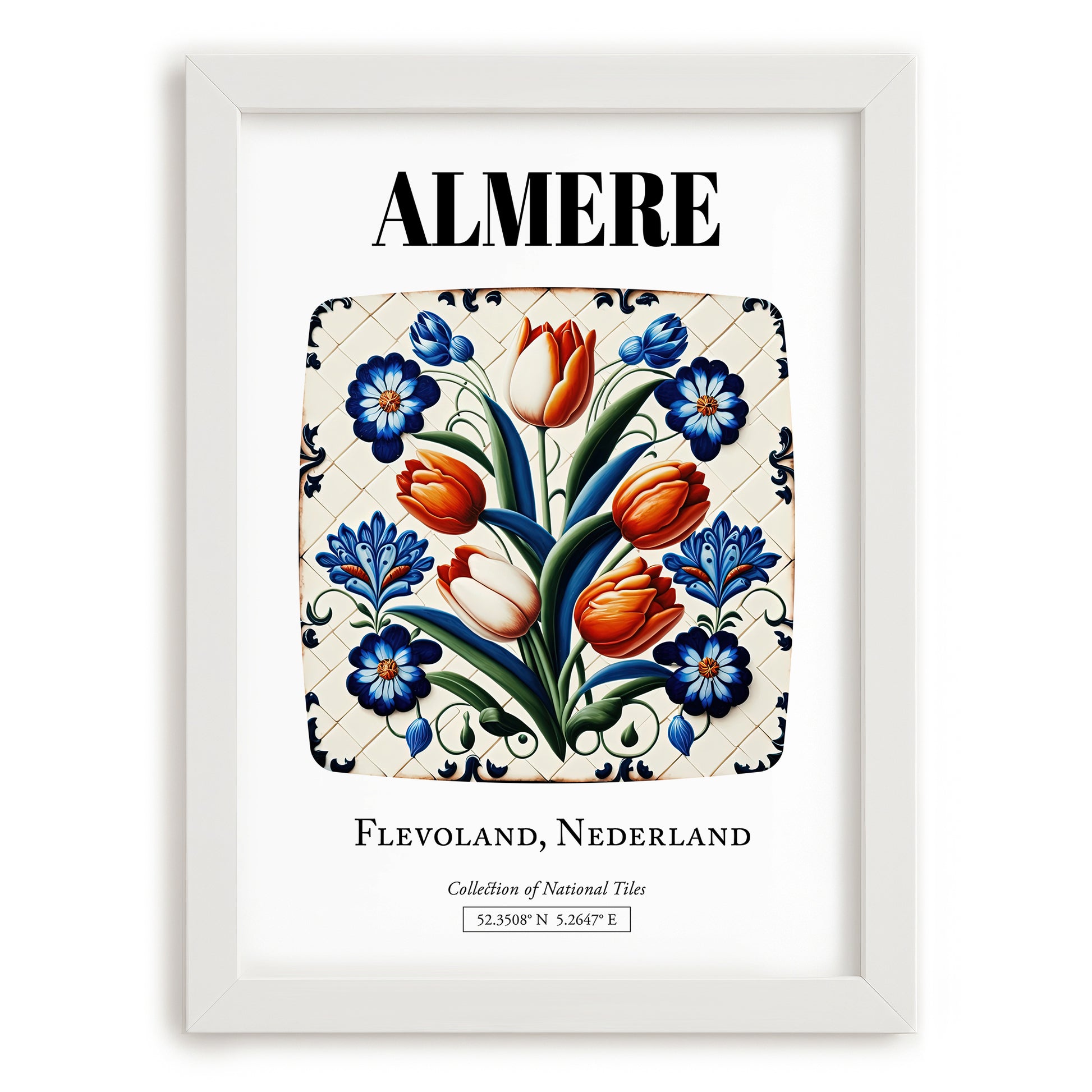 Almere, Netherlands – Travel Wall Decor, placed in minimal white frame