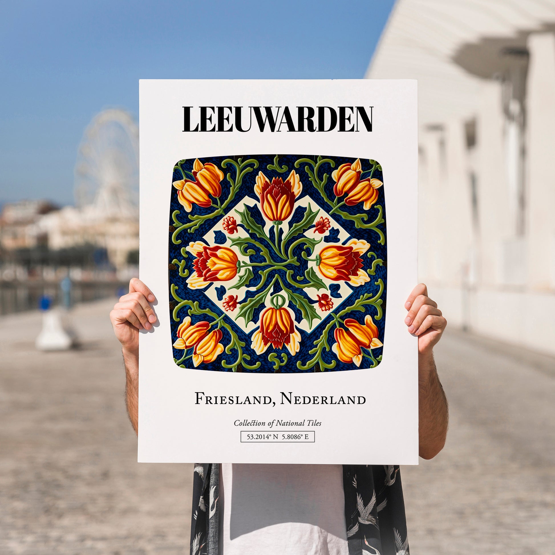 Leeuwarden, Netherlands – Wanderlust-Inspired Poster, no-text version framed in wood