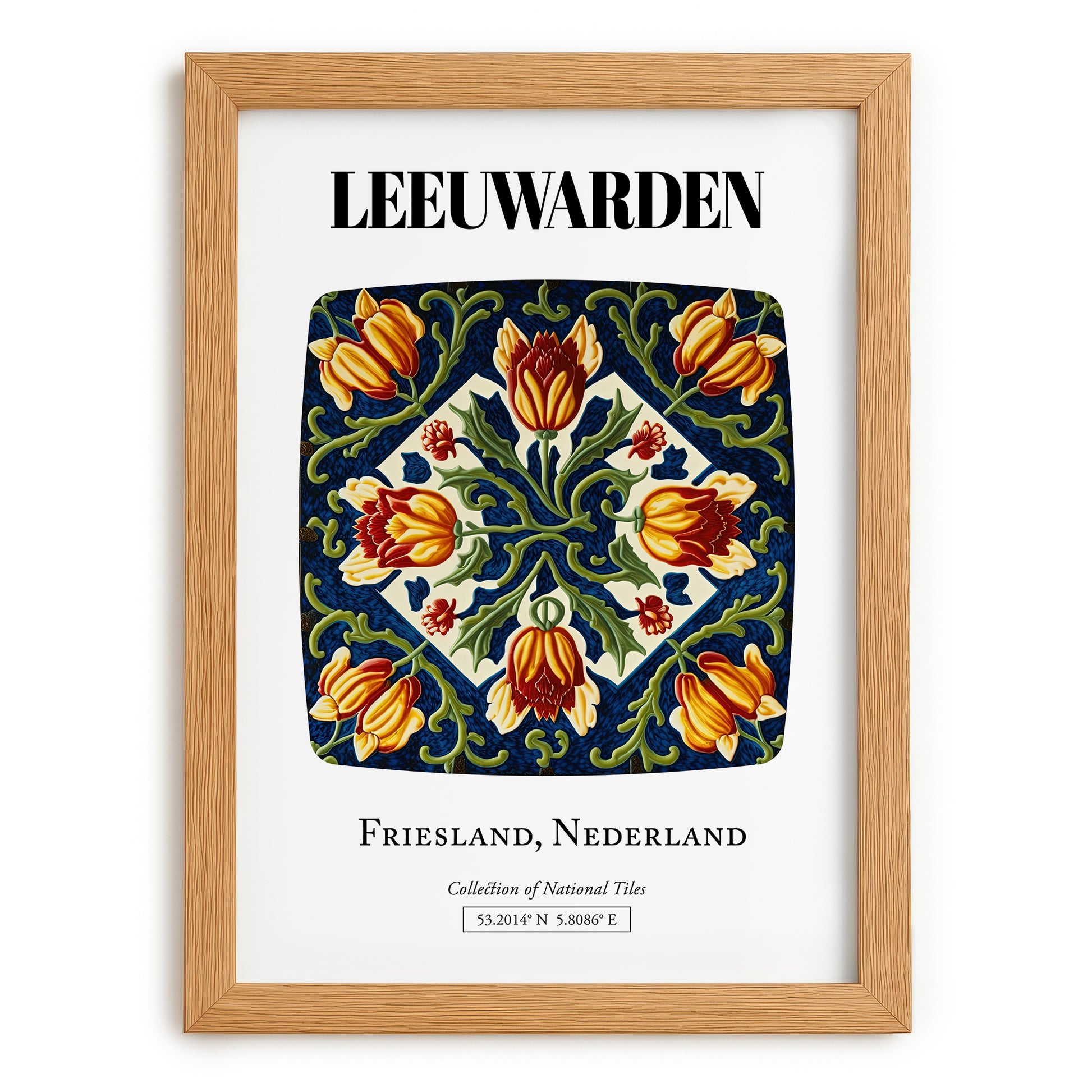 Leeuwarden, Netherlands – Wanderlust-Inspired Poster, set in oak frame