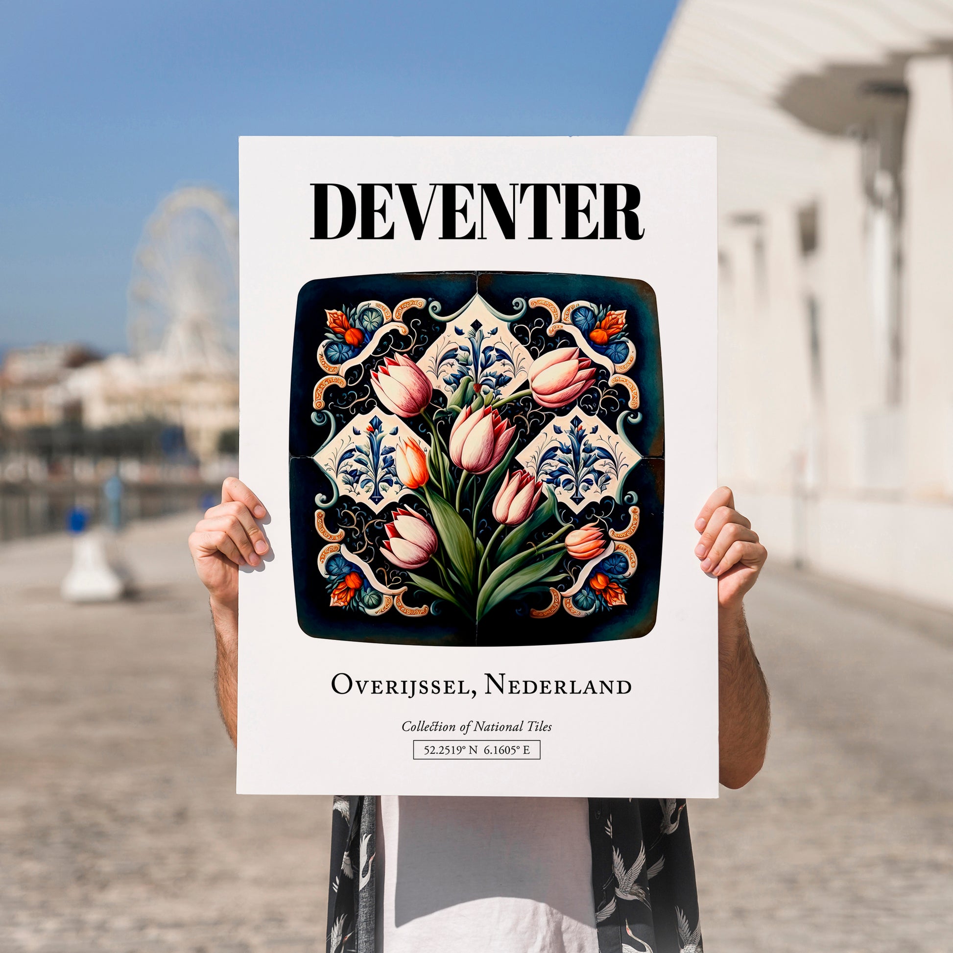 Deventer, Netherlands – Wanderlust-Inspired Poster, no-text version framed in wood