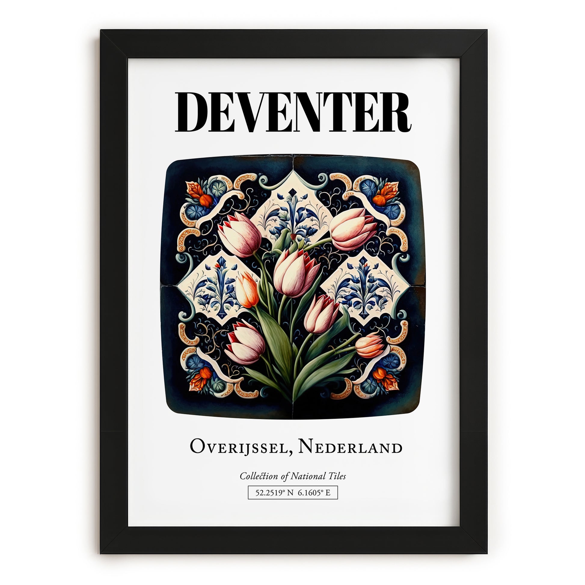 Deventer, Netherlands – Wanderlust-Inspired Poster, in sleek black frame